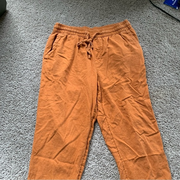 Old Navy Linen Blend Straight Leg Cropped Pants Size Medium - Picture 3 of 8